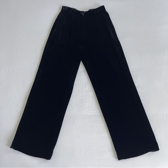 INC International Concepts Pants - INC International Concepts Petite Velvet Trousers | Black | Size 4P | EUC